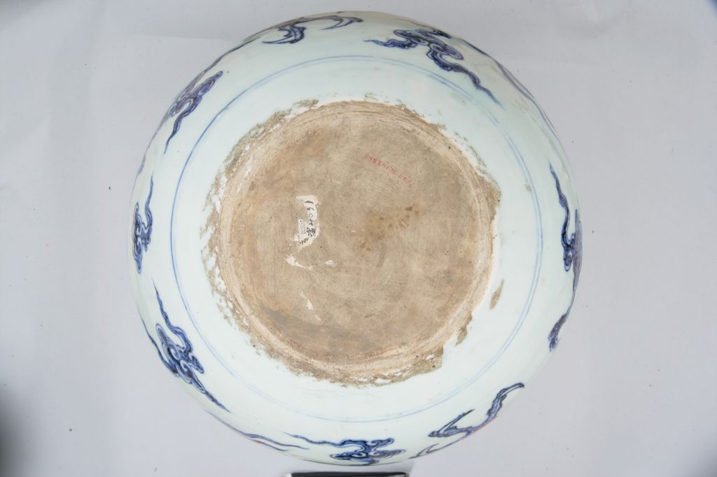 图片[2]-Blue and white skyball vase with dragon pattern-China Archive